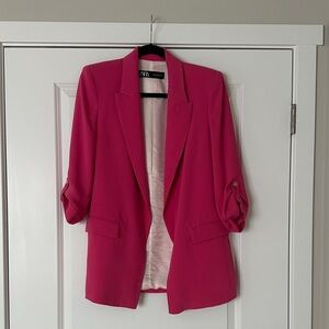Zara Women's Vibrant Pink Blazer